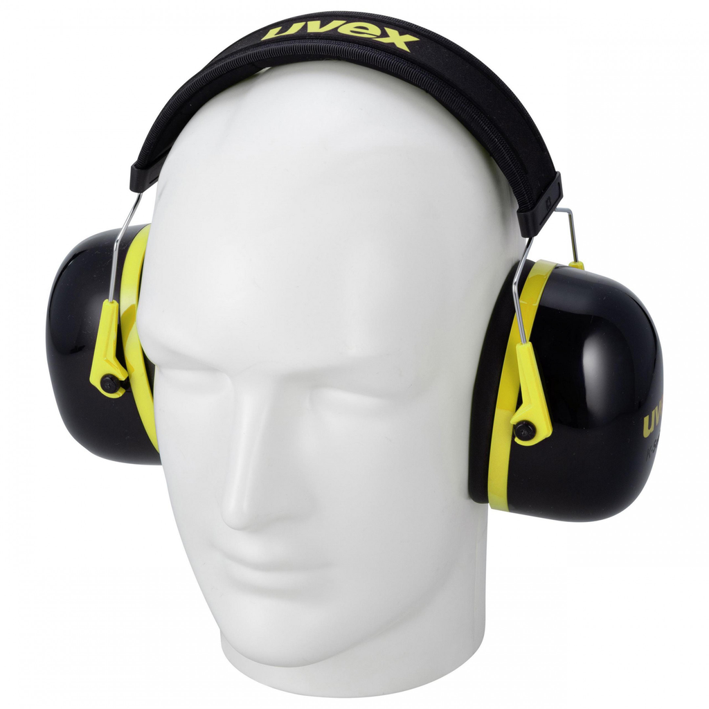 uvex k2 earmuff black/yellow