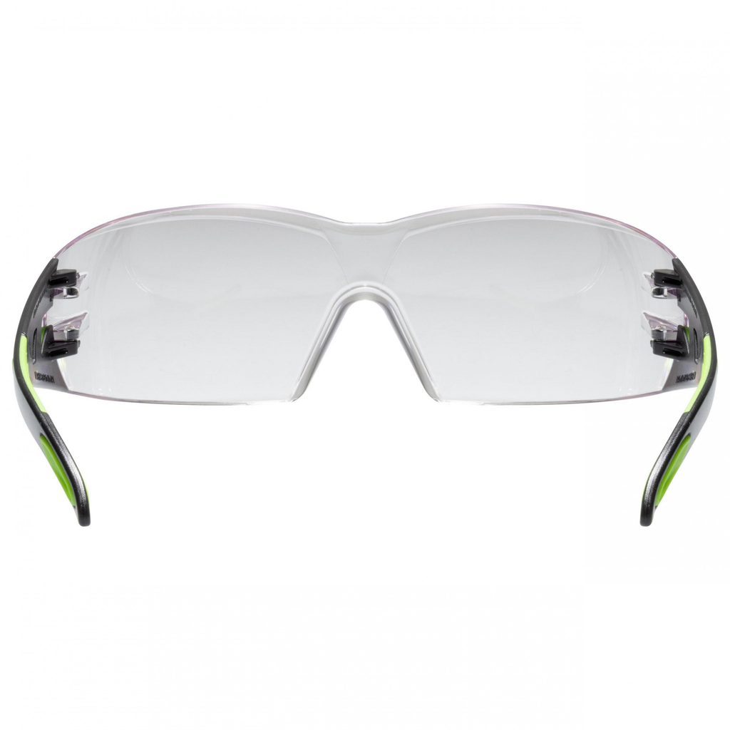 uvex pheos clear blk/lime safety specs
