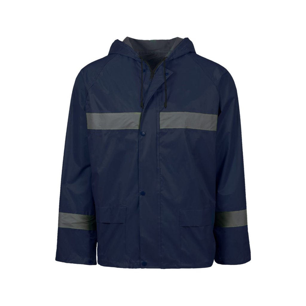 Rebel Aquaskin Reflective Rubberised Navy 2 Piece Rainsuit