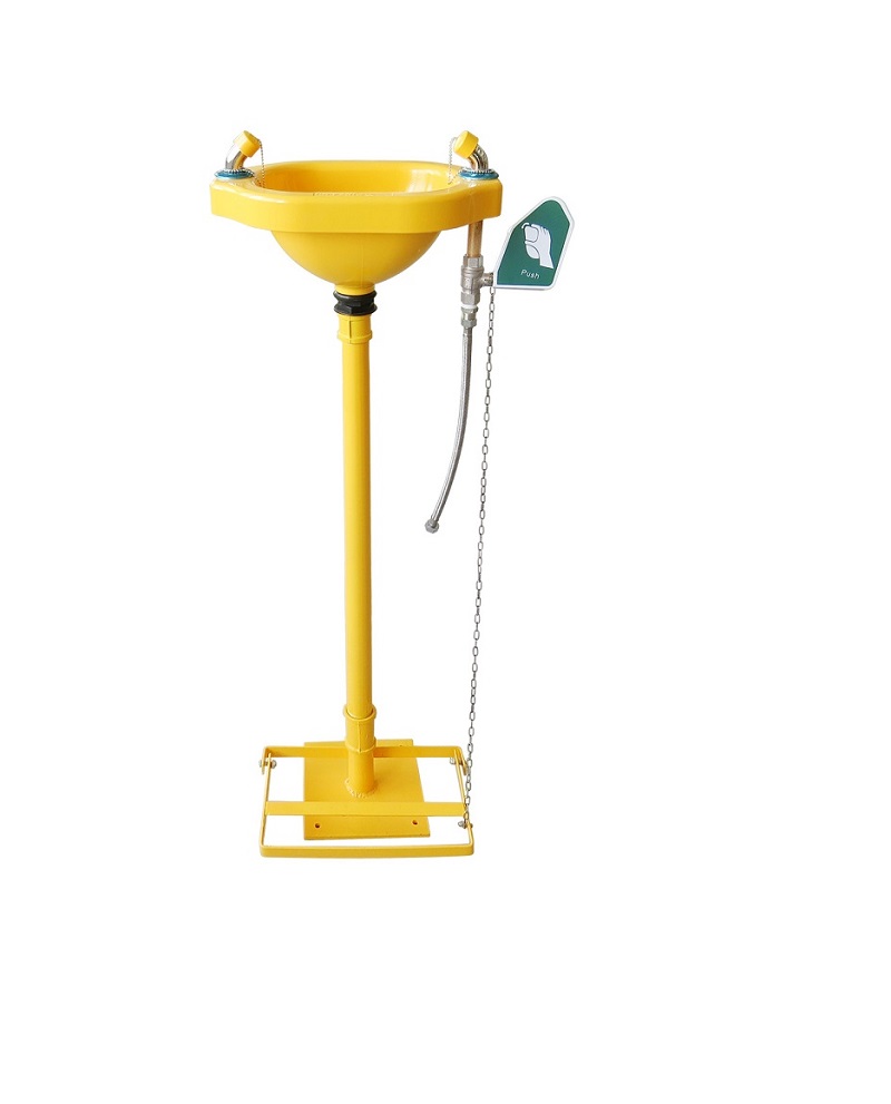Yellow Pedestal Eyewash Station