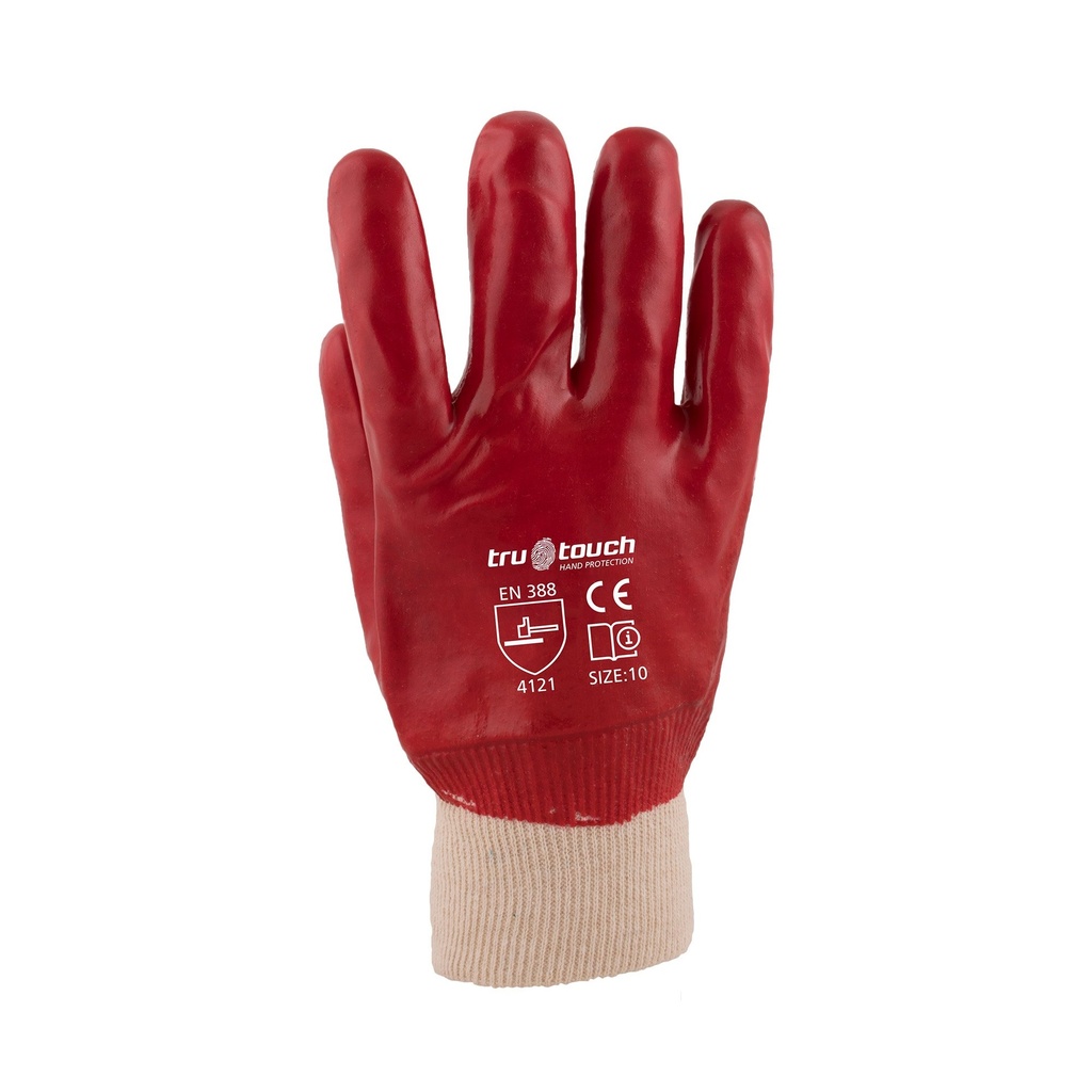 Tru Touch Red PVC Medium Weight Wrist Gloves