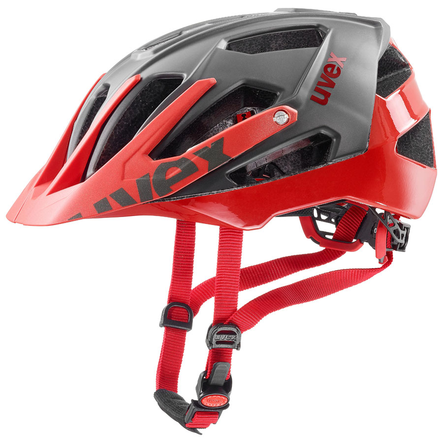 uvex grey-red quatro cycling helmet