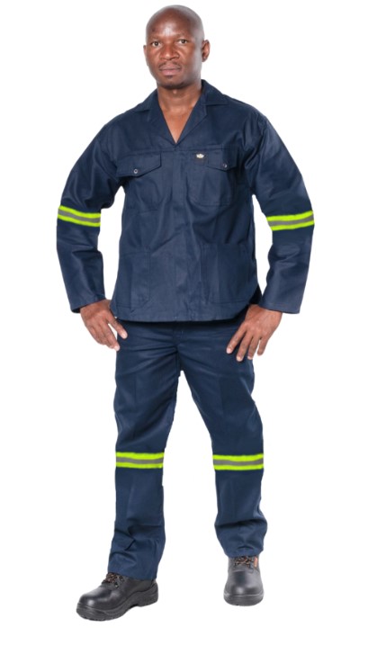 Vulcan Premium 65/35  Navy Trouser - 240gsm Fabric with Reflective Tape