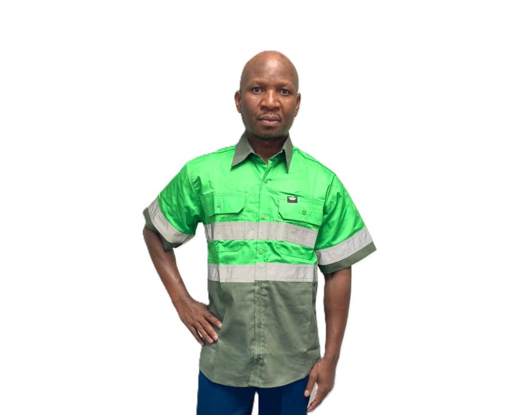 Vulcan Premium Mining Hi viz S/S Shirt Vented-Apple/Fatigue