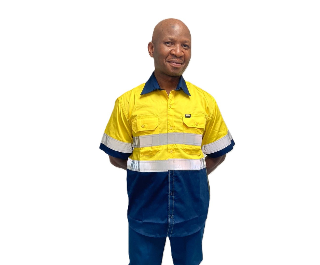Vulcan Premium Mining Hi viz S/S Shirt Vented-Yell/Nvy