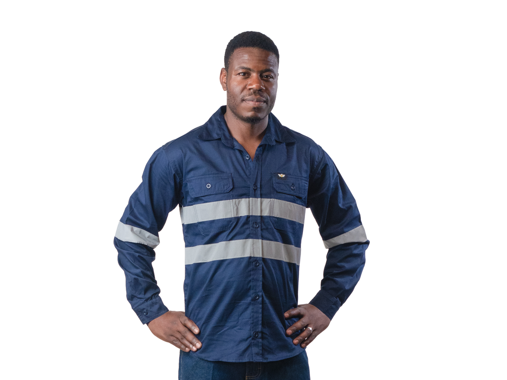 Vulcan Premium Mining L/S Shirt Vented-Navy