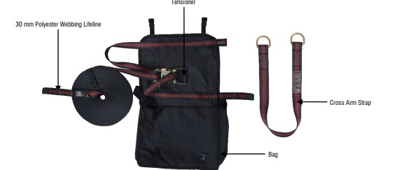 Karam Horizontal Anchorage Lifeline (HLL) with 2 Cross Arm Straps (1.00 M) for 2 users-20M