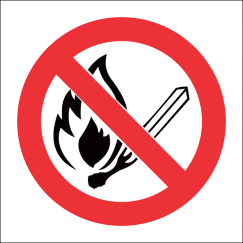 Sign Fire&Open Flame 290X290