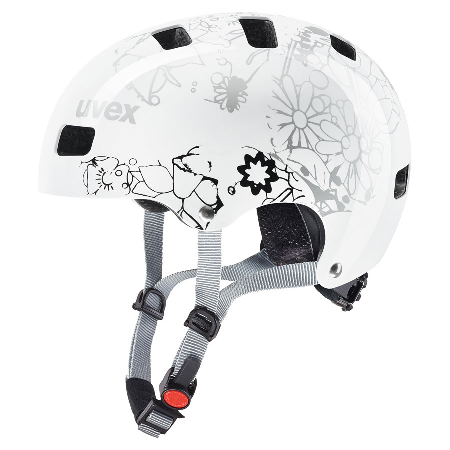  uvex kid 3 white flower cycle helmet 55-58