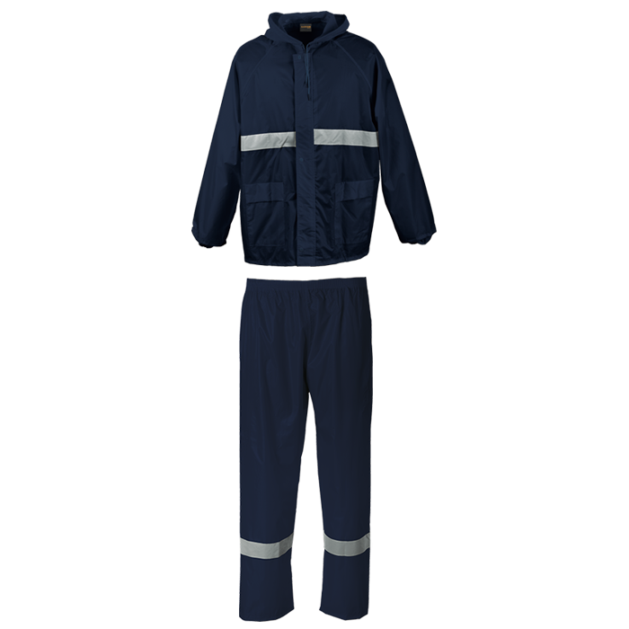 Barron Contract Reflective Rainsuit - Navy Blue