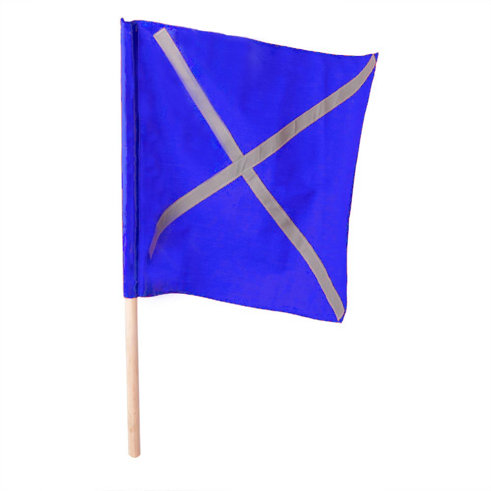 Flag with a Plastic Handle - Blue