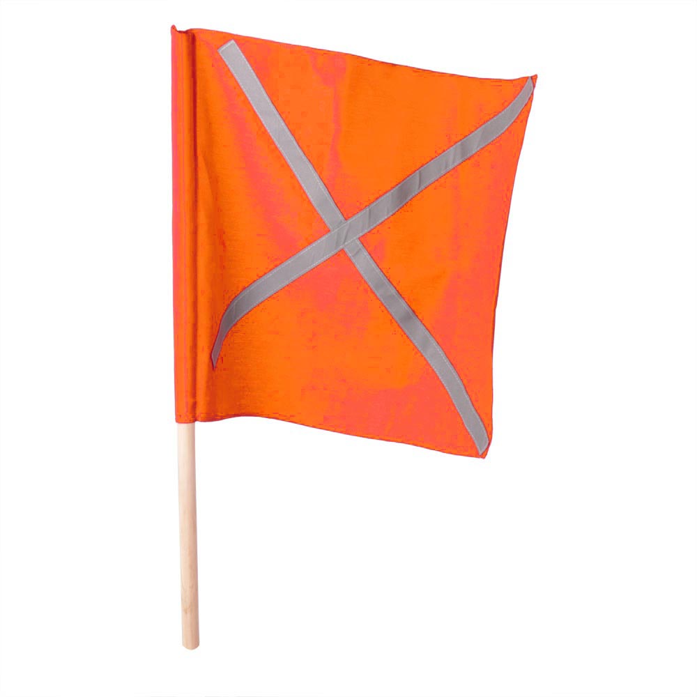 Flag with a Plastic Handle - Orange