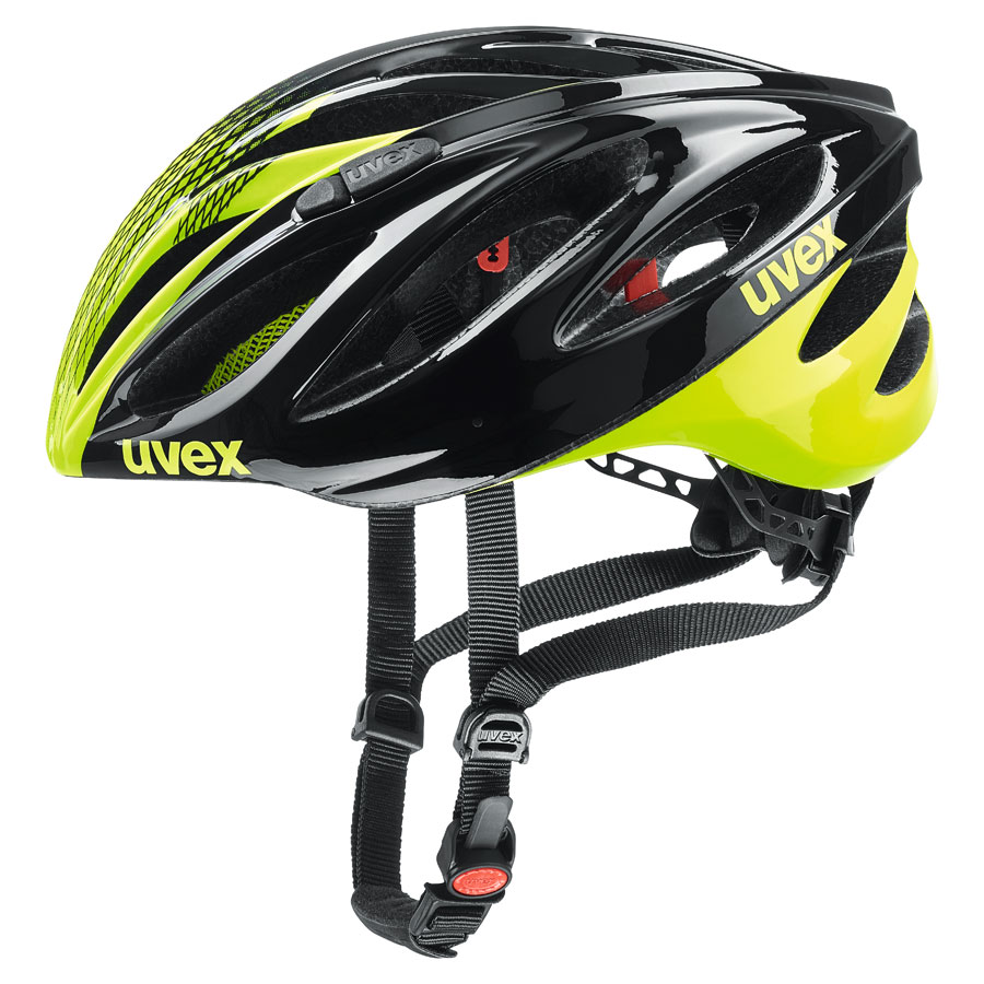 uvex grey-neon yellow boss race cycling helmet