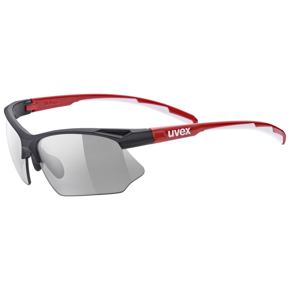 uvex sportstyle 802 v - black red white variomatic smoke glasses cycling sunglasses