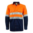Titan Premium Navy/Orange Reflective Hi viz Mining Shirt