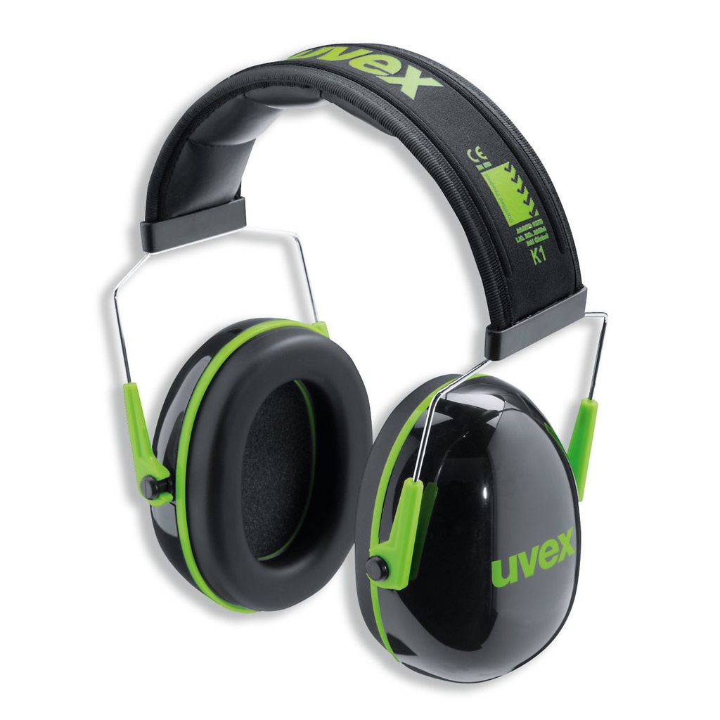 uvex k1 earmuffs black/lime