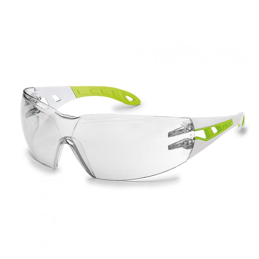 uvex pheos s white/green clear safety specs