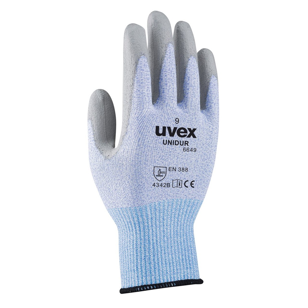 uvex unidur hppe pu - grey  glove