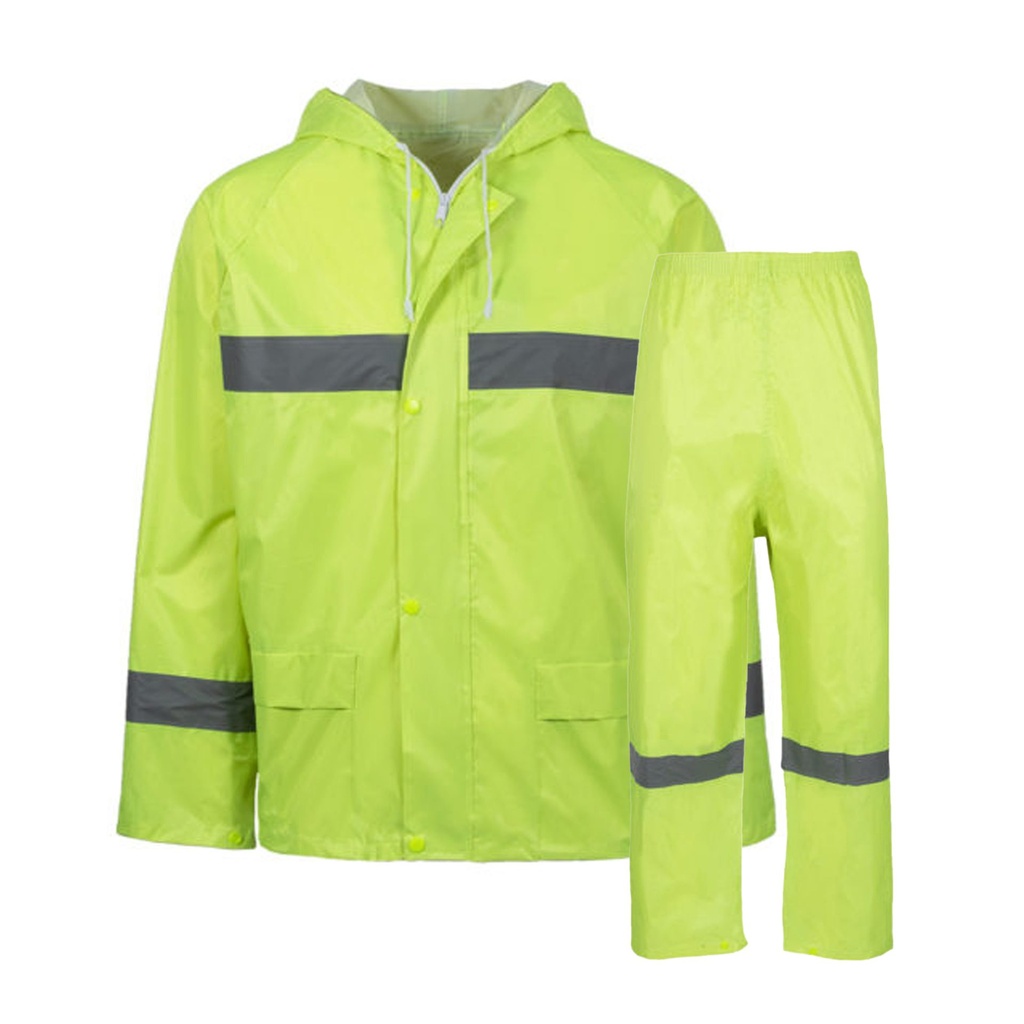 Lime Rubberised 2Pc Rainsuit + Ref