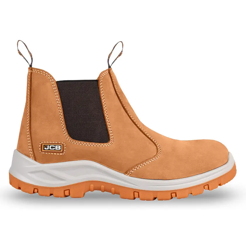 JCB Chelsea Safety Boot Tan Nubuck