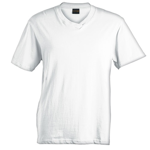 [QZW-TSV180B] Barron 180g V-Neck T-Shirt - White