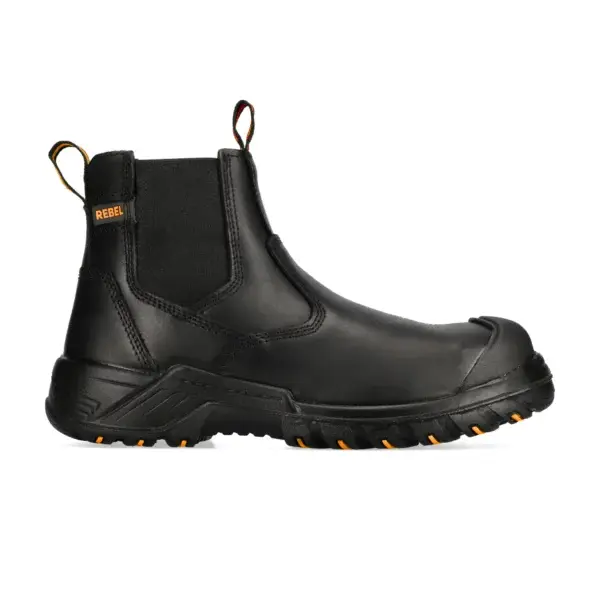 Rebel Crazy Horse Chelsea Boot - Black from FTS Safety