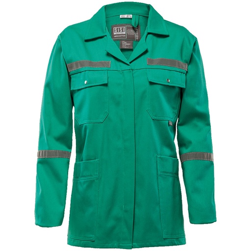 [WBGOJ13084] SISI D59 100% Cotton Reflective Work Jacket - Fern Green