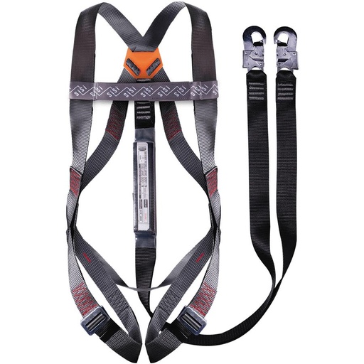[HARN01211] Sisi Standard harness DBL lanyard with snap hooks