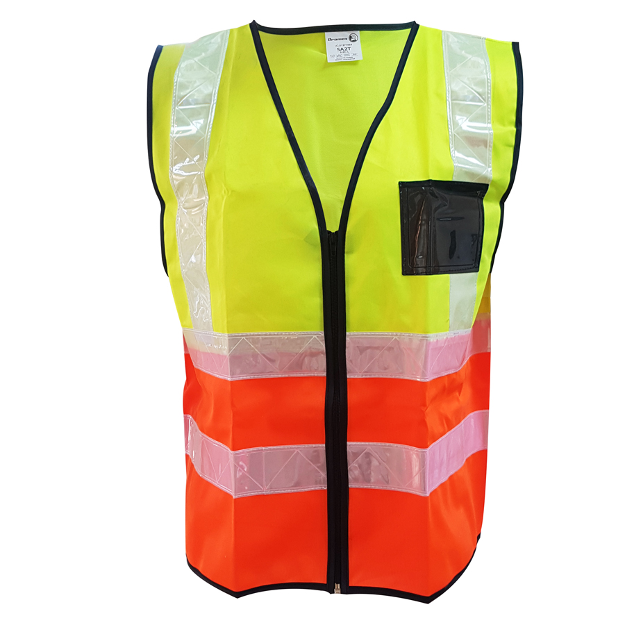 Dromex 2 Tone Lime/Orange Reflective Safety Vest