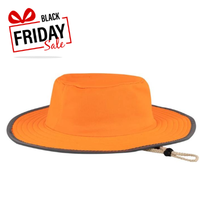 [H007] Bush Hat Orange With Reflective Tape