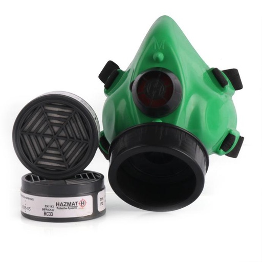 Hazmat Single Port Half mask Green - HFPC 6,3 from FTS Safety