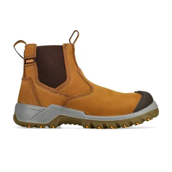 Rebel Crazy Horse Chelsea Boot - Tan from FTS Safety