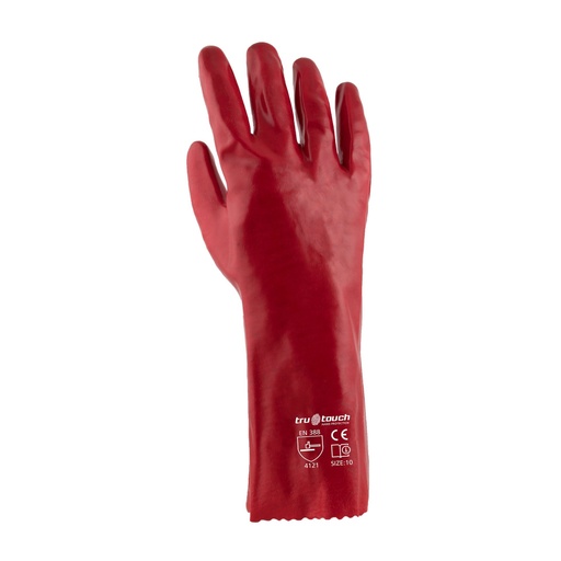 [GL-PVCELST] Tru Touch Red PVC Medium Weight Gloves 35cm