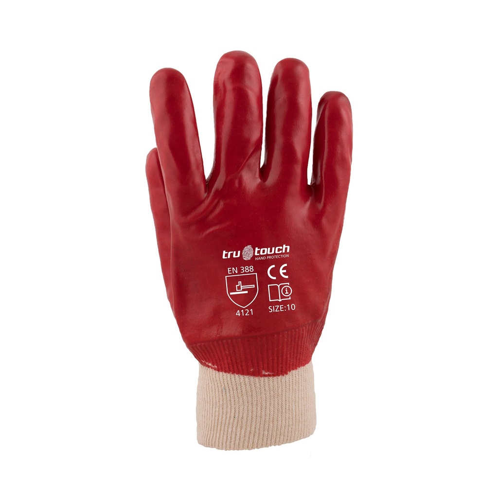 Tru Touch Red PVC Medium Weight Wrist Gloves from FTS Safety