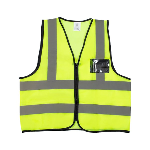 Value Lime Reflective Hi viz  Vest with Zip and ID Pouch