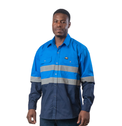 Vulcan Premium Mining L/S Shirt Vented- Cobolt/Nvy