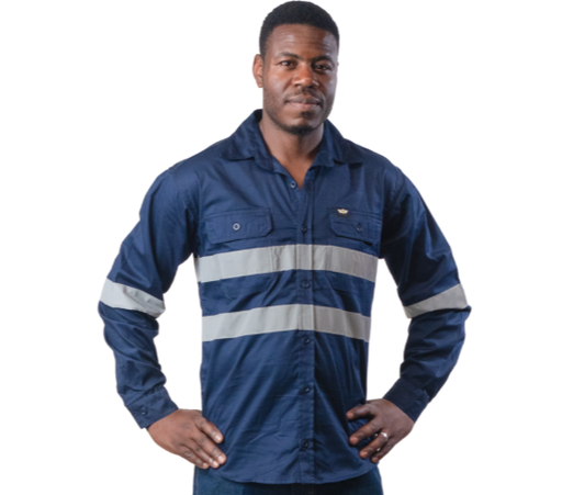 Vulcan Premium Mining L/S Shirt Vented-Navy
